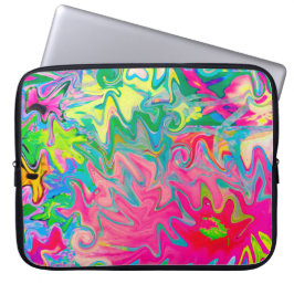 Abstract kleuring van de bloemtuin laptop sleeve