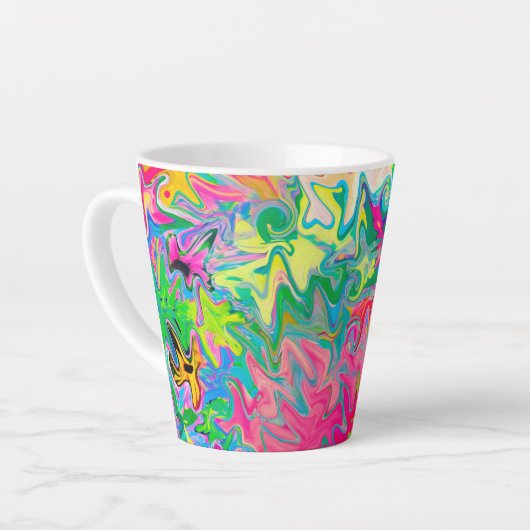 Abstract kleuring van de bloemtuin latte mok (Linkerhoek)