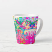 Abstract kleuring van de bloemtuin latte mok (Rechterhoek)