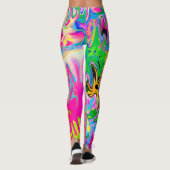 Abstract kleuring van de bloemtuin leggings (Achterkant)