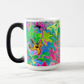 Abstract kleuring van de bloemtuin magische mok (Links)