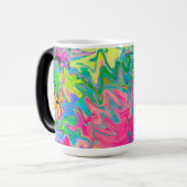 Abstract kleuring van de bloemtuin magische mok (Voorkant links)