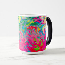 Abstract kleuring van de bloemtuin magische mok