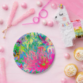 Abstract kleuring van de bloemtuin papieren bordje (Feest)