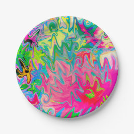 Abstract kleuring van de bloemtuin papieren bordje