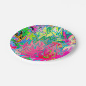 Abstract kleuring van de bloemtuin papieren bordje (Gekanteld)