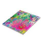 Abstract kleuring van de bloemtuin tegeltje (Zijkant)