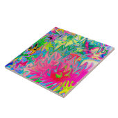 Abstract kleuring van de bloemtuin tegeltje (Zijkant)