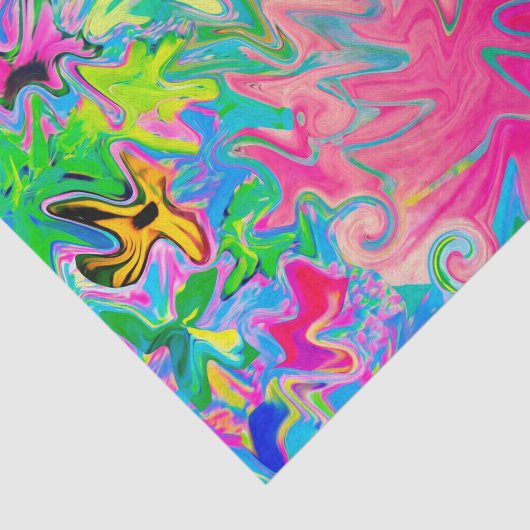 Abstract kleuring van de bloemtuin tissuepapier (Detail)