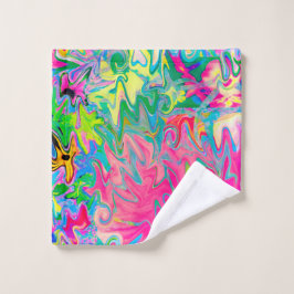 Abstract kleuring van de bloemtuin washandje