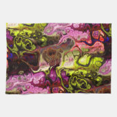 Abstract kleurkleurkleurstofpatroon in roze en gro theedoek (Horizontaal)