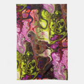 Abstract kleurkleurkleurstofpatroon in roze en gro theedoek (Verticaal)