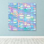 Abstract kleurpatroon 1 canvas afdruk (Insitu (Houten vloer))