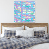 Abstract kleurpatroon 1 canvas afdruk (Insitu (Slaapkamer))