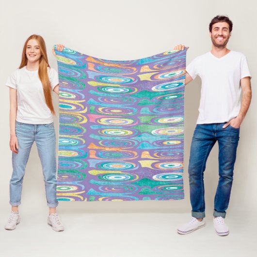 Abstract kleurpatroon 1 fleece deken (In situ)