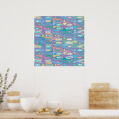 Abstract kleurpatroon 1 poster (Keuken)