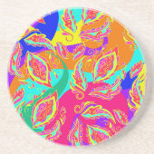 abstract kleurpatroon zandsteen onderzetter (Voorkant)