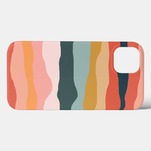 Abstract kleurrijk aards koraal streep patroon Case-Mate iPhone case (Achterkant (horizontaal))