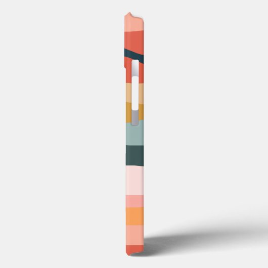 Abstract kleurrijk aards koraal streep patroon Case-Mate iPhone case (Achterkant / Links)