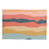 Abstract kleurrijk aards koraal streep patroon kussensloop (Achterkant)