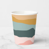 Abstract kleurrijk aards koraal streep patroon papieren bekers (Links)