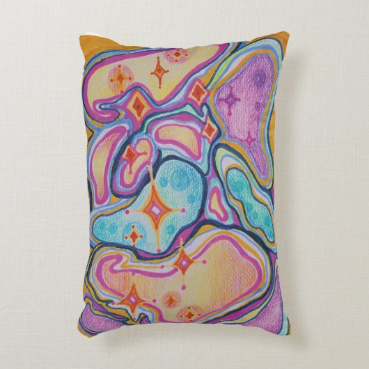 Abstract kleurrijk accent kussen (Voorkant(Verticaal))