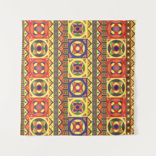 Abstract kleurrijk Afrikaans naadloos patroon met  Wandkleed (Voorkant (horizontaal))