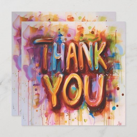 Abstract kleurrijk bedankkaart (Voorkant / Achterkant)