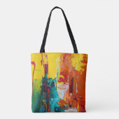 Abstract kleurrijk beeld op boodschappentas tote bag (Achterkant)