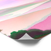 Abstract Kleurrijk Berglandschap Illustratie Poster (Hoek)