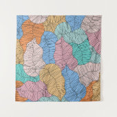 Abstract kleurrijk blad schilderij ontwerp achterg wandkleed (Voorkant (horizontaal))