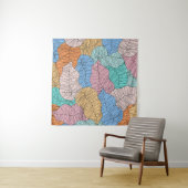 Abstract kleurrijk blad schilderij ontwerp achterg wandkleed (In Situ (horizontaal))