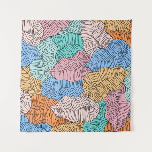 Abstract kleurrijk blad schilderij ontwerp achterg wandkleed (Voorkant)