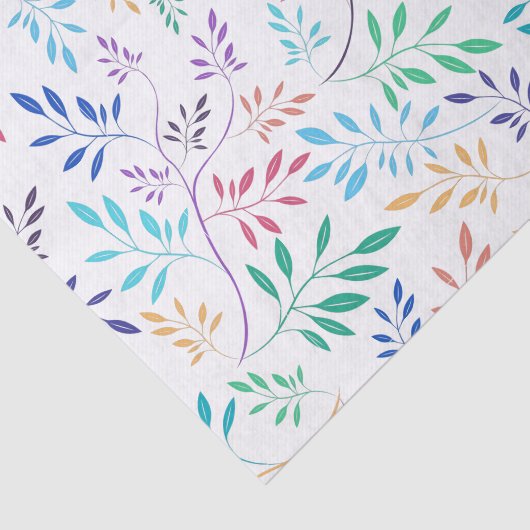 Abstract kleurrijk bladpatroon tissuepapier (Detail)