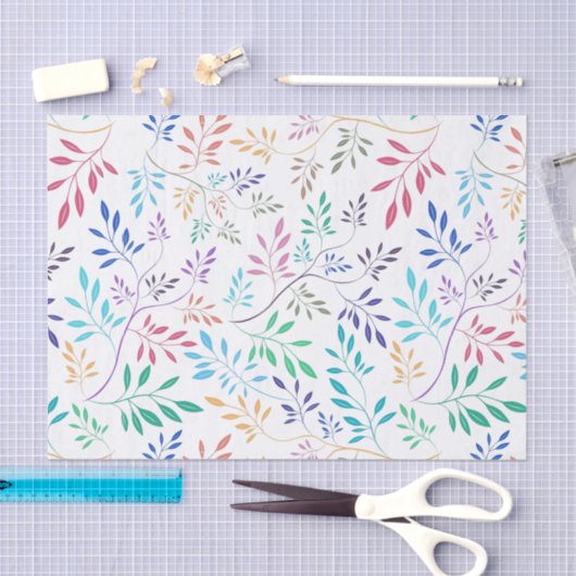 Abstract kleurrijk bladpatroon tissuepapier (Craft)