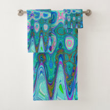 Abstract Kleurrijk Blauw Golf Mosaic Retro