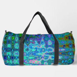 Abstract Kleurrijk Blauw Golf Mosaic Retro Plunjezak