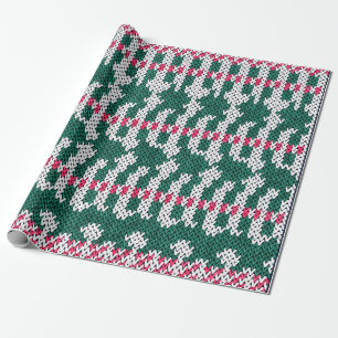 Abstract Kleurrijk Bloemmotief Breipatroon Cadeaupapier
