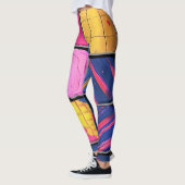 Abstract Kleurrijk Blokkenpatroon Leggings (Links)