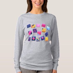 Abstract Kleurrijk Blokkenpatroon T-shirt