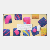 Abstract kleurrijk blokpatroon bureaumat (Keyboard & Muis)