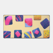 Abstract kleurrijk blokpatroon bureaumat (Voorkant)
