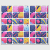 Abstract kleurrijk blokpatroon cadeaupapier (Vlak)