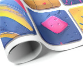 Abstract kleurrijk blokpatroon cadeaupapier (Rol Hoek)