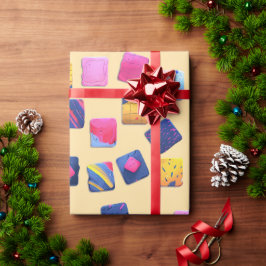 Abstract kleurrijk blokpatroon cadeaupapier