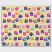 Abstract kleurrijk blokpatroon cadeaupapier (Vlak)