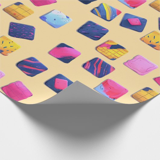 Abstract kleurrijk blokpatroon cadeaupapier (Hoek)