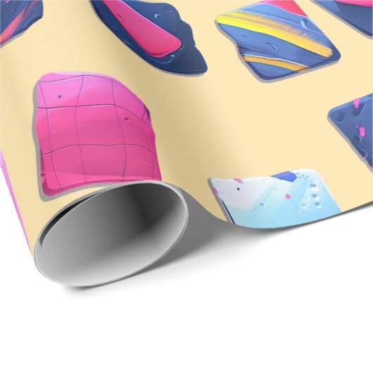 Abstract kleurrijk blokpatroon cadeaupapier (Rol Hoek)