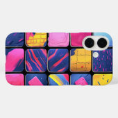 Abstract kleurrijk blokpatroon Case-Mate iPhone case (Achterkant (horizontaal))