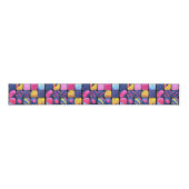 Abstract kleurrijk blokpatroon grosgrain lint (Voorkant)